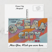Groeten uit Ocean City, Maryland Briefkaart (Voorkant / Achterkant)