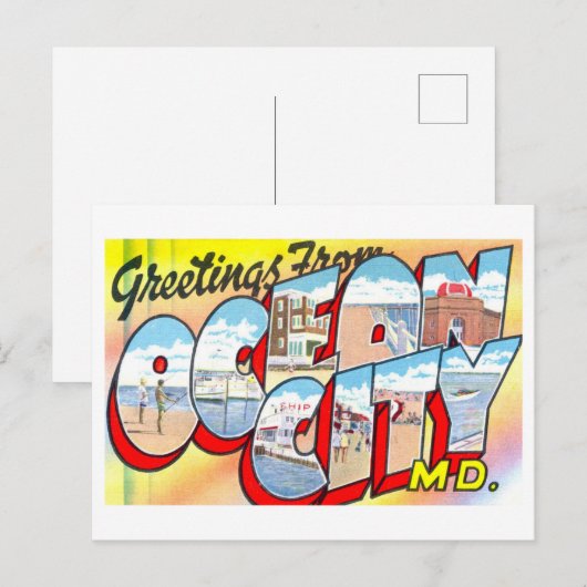  groeten uit Ocean City, Maryland, Briefkaart (Voorkant / Achterkant)