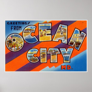 groeten uit Ocean City Maryland Poster