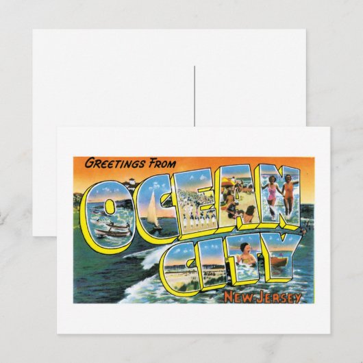 Groeten uit Ocean City, New Jersey! Briefkaart (Voorkant / Achterkant)