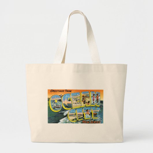 Groeten uit Ocean City, New Jersey! Grote Tote Bag (Voorkant)