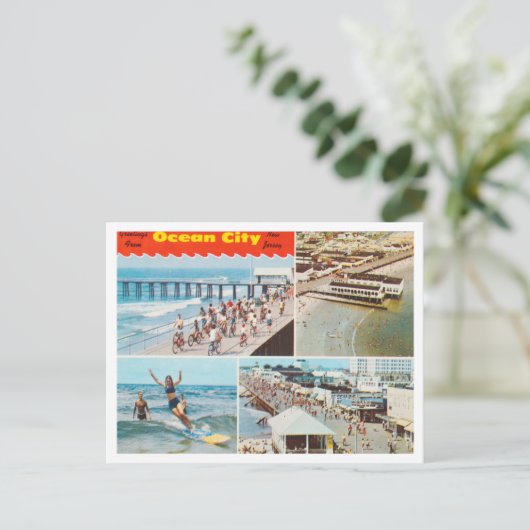 Groeten uit Ocean City, New Jersey Travel Briefkaart (Staand voorkant)