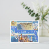 Groeten uit Ocean City, New Jersey Travel Briefkaart (Staand voorkant)