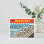 Groeten uit Ocean City, New Jersey Travel Briefkaart (Staand voorkant)