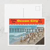 Groeten uit Ocean City, New Jersey Travel Briefkaart (Voorkant / Achterkant)