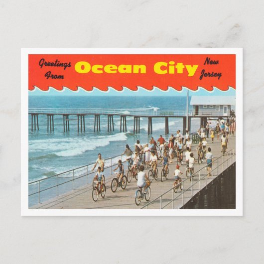 Groeten uit Ocean City, New Jersey Travel Briefkaart (Voorkant)