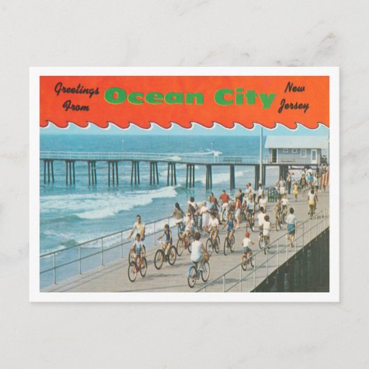 Groeten uit Ocean City, New Jersey Travel Briefkaart (Voorkant)