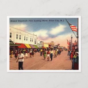 Groeten uit Ocean City NJ ansichtkaart 1955 vintag Briefkaart