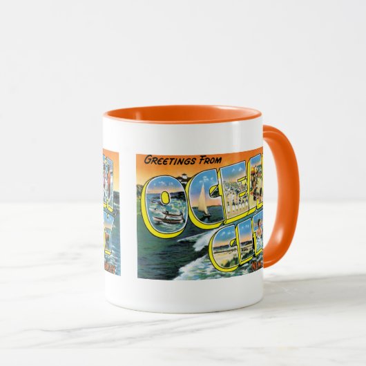 Groeten uit Ocean City, NJ Mok (Voorkant rechts)