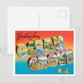 Groeten uit Ocean Grove, New Jersey Travel Briefkaart (Voorkant / Achterkant)