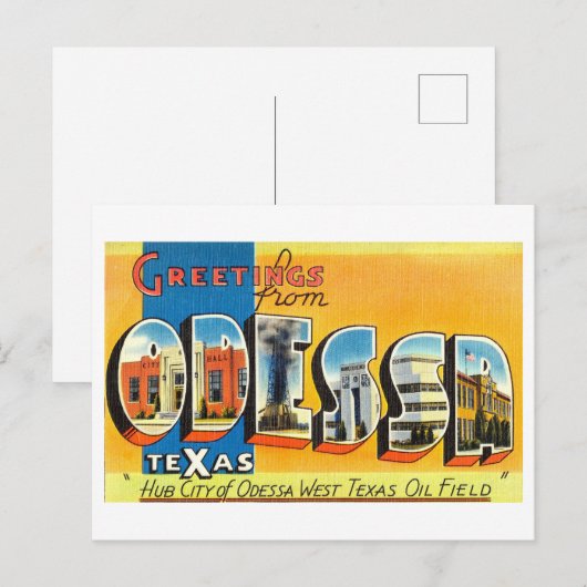  groeten uit Odessa, Texas Briefkaart (Voorkant / Achterkant)