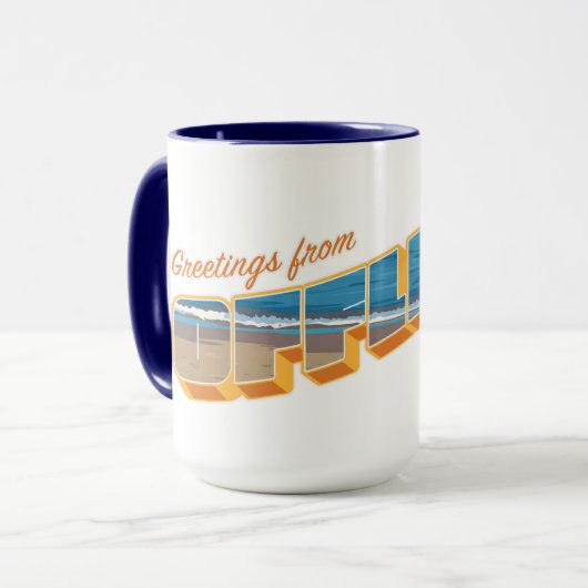 Groeten uit Offline Mok (Voorkant links)