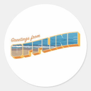 Groeten uit Offline Ronde Sticker