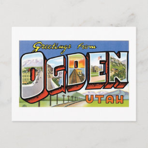 Groeten uit Ogden, Utah. Retro Post Card Briefkaart