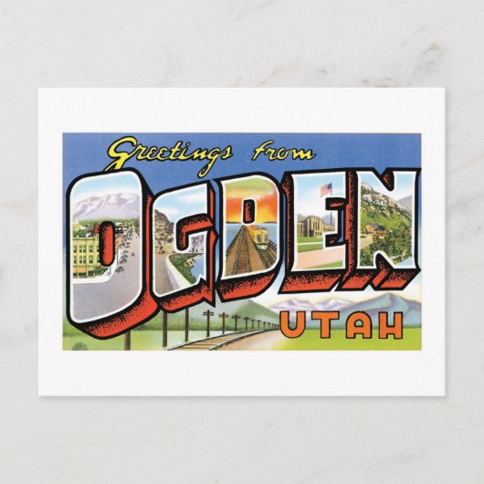Groeten uit Ogden, Utah. Retro Post Card Briefkaart (Voorkant)