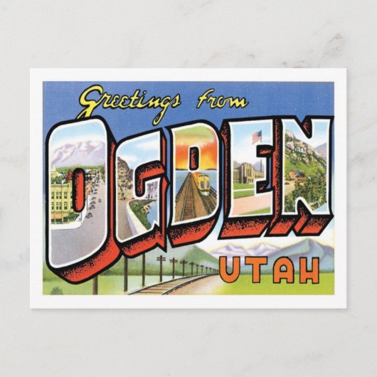 Groeten uit Ogden Utah US City Briefkaart (Voorkant)