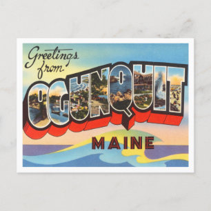 Groeten uit Ogunstop, Maine Vintage Travel Briefkaart