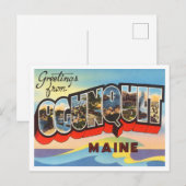 Groeten uit Ogunstop, Maine Vintage Travel Briefkaart (Voorkant / Achterkant)