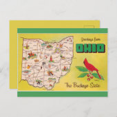  groeten uit Ohio de Buckeye staat Briefkaart (Voorkant / Achterkant)