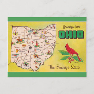  groeten uit Ohio de Buckeye staat Briefkaart