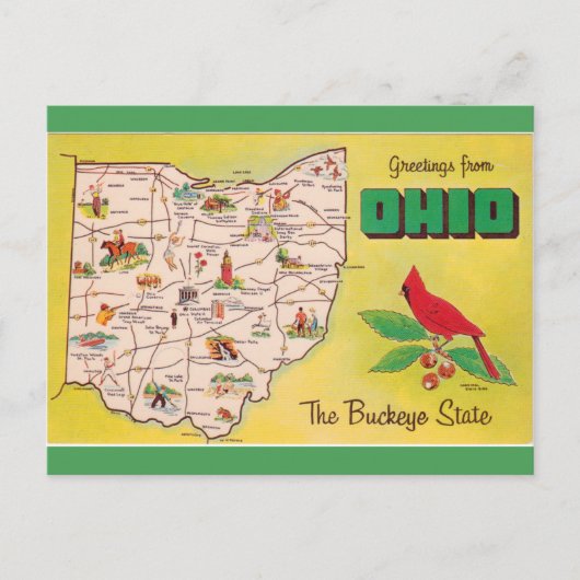  groeten uit Ohio de Buckeye staat Briefkaart (Voorkant)