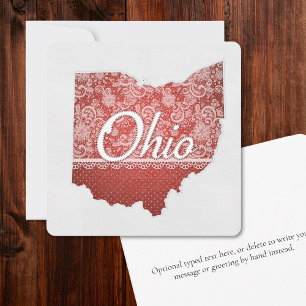 Groeten uit Ohio gestikte look kerst Feestdagenkaart