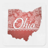 Groeten uit Ohio Stitched Look Vierkante Sticker (Voorkant)