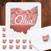 Groeten uit Ohio Stitched Look Vierkante Sticker