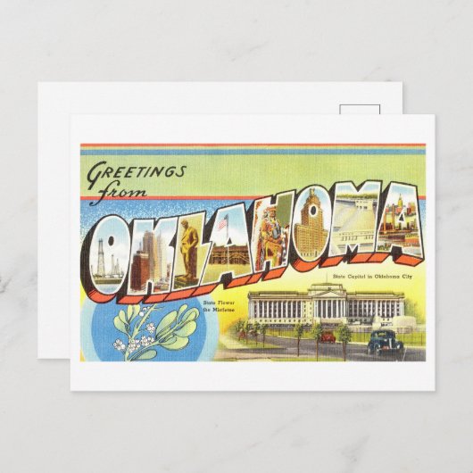  groeten uit Oklahoma Briefkaart (Voorkant / Achterkant)