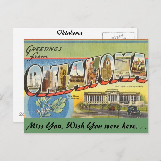 Groeten uit Oklahoma Briefkaart (Voorkant / Achterkant)