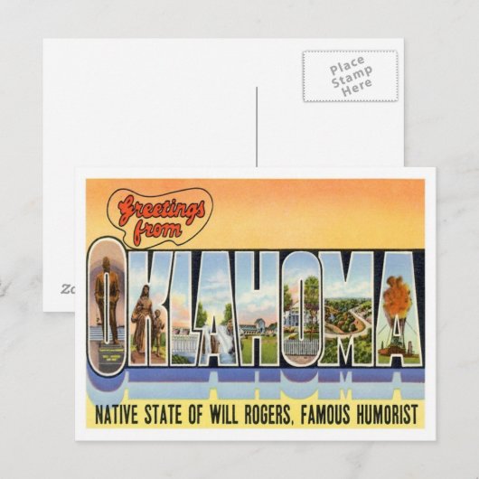 Groeten uit Oklahoma Briefkaart (Voorkant / Achterkant)