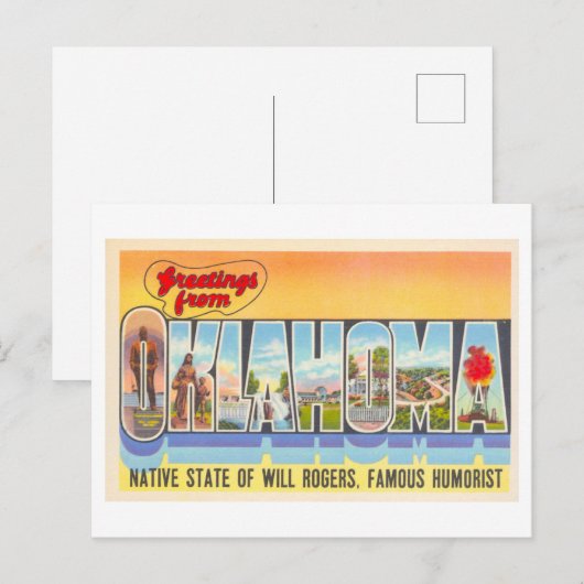  groeten uit Oklahoma Briefkaart (Voorkant / Achterkant)