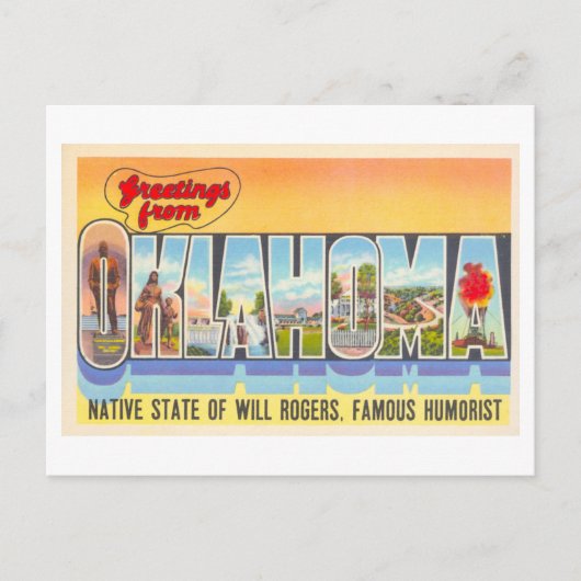  groeten uit Oklahoma Briefkaart (Voorkant)
