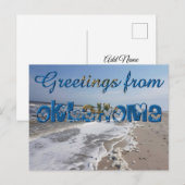 Groeten uit Oklahoma State Flag Hearts USA Briefkaart (Voorkant / Achterkant)