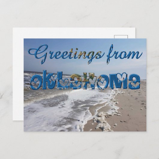 Groeten uit Oklahoma State Flag Hearts USA Briefkaart (Voorkant / Achterkant)