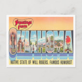 Groeten uit Oklahoma Vintage Travel Briefkaart (Voorkant)