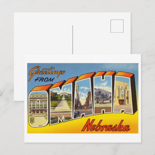  groeten uit Omaha, Nebraska Briefkaart (Voorkant / Achterkant)