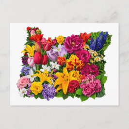 Groeten uit Oregon Bloemen in bloei Briefkaart