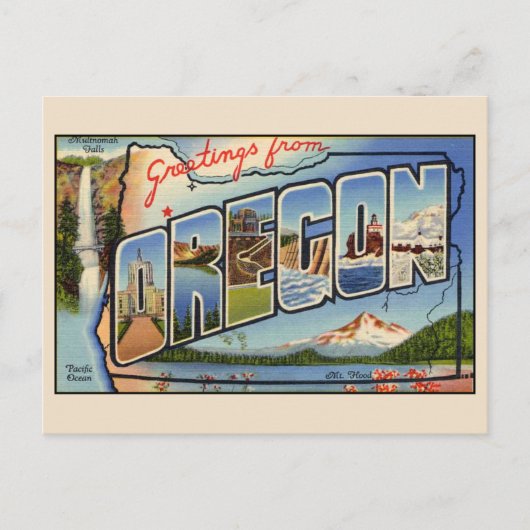 Groeten uit Oregon Grote Brief Briefkaart (Voorkant)