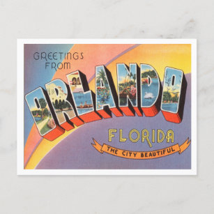 Groeten uit Orlando, Florida Vintage Travel Briefkaart