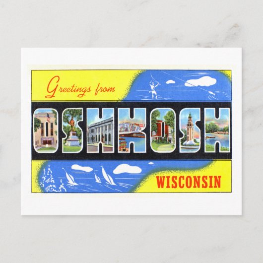  groeten uit Oshkosh, Wisconsin, Briefkaart (Voorkant)