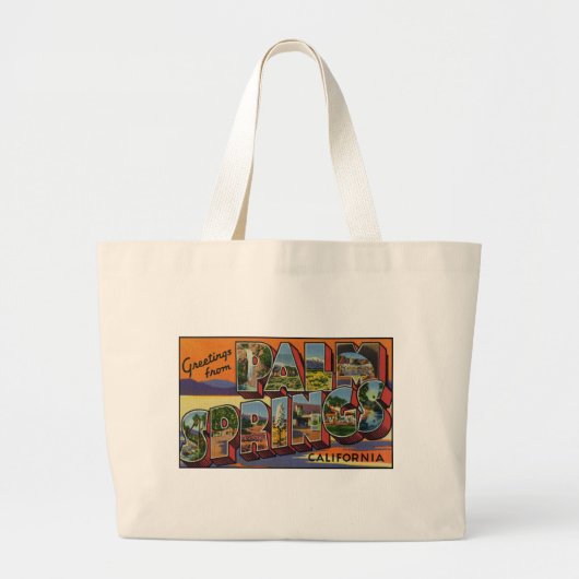 Groeten uit Palm Springs California Grote Tote Bag (Voorkant)