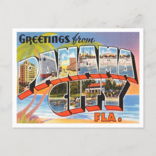Groeten uit Panama City, Florida Vintage Travel Briefkaart