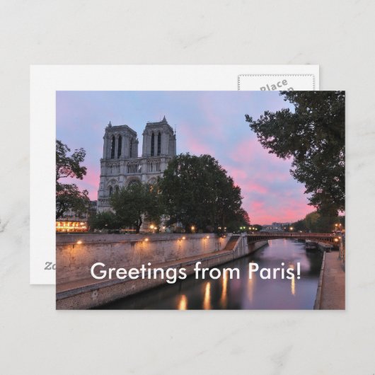 Groeten uit Parijs. Briefkaart (Voorkant / Achterkant)