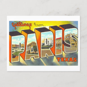 groeten uit Parijs, Texas, Briefkaart