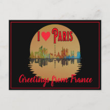 Groeten uit Paris Skyline Sunset Souvenir