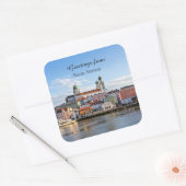 Groeten uit Passau, Duitsland Vierkante Sticker (Envelop)