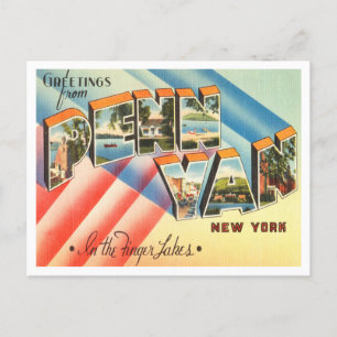 Groeten uit Penn Yan, New York, Finger Lakes Briefkaart