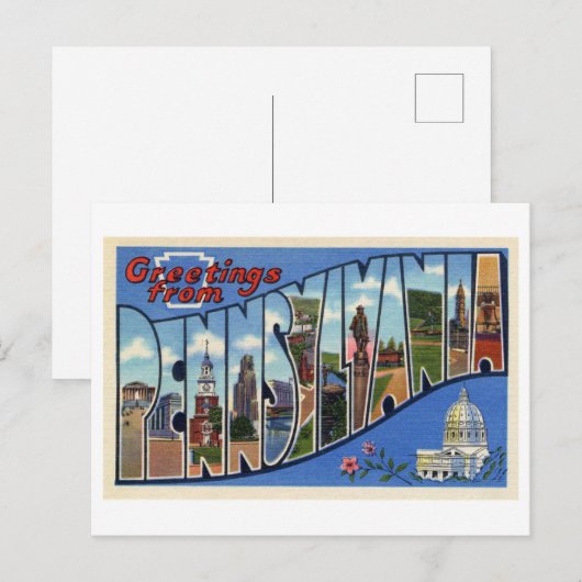  Groeten uit Pennsylvania Briefkaart (Voorkant / Achterkant)