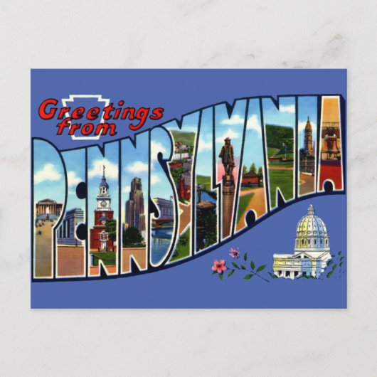  groeten uit Pennsylvania Briefkaart (Voorkant)